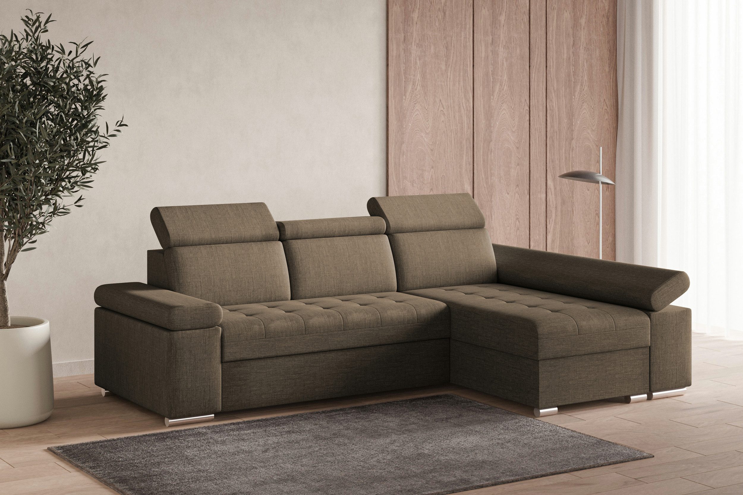 MOEBLO Ecksofa LUKA, modernes Schlafsofa, bequemes Sofa mit Liegefunktion, günstig online kaufen