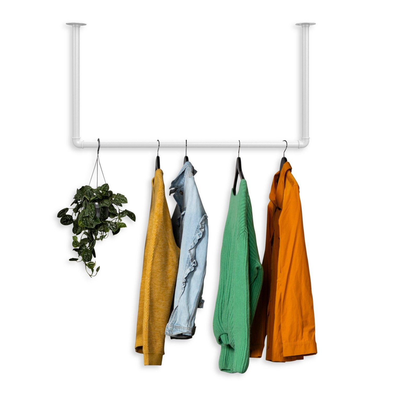 RSR Hangers Kleiderstange Milow Weiß Garderobe Garderobenstange U-Form