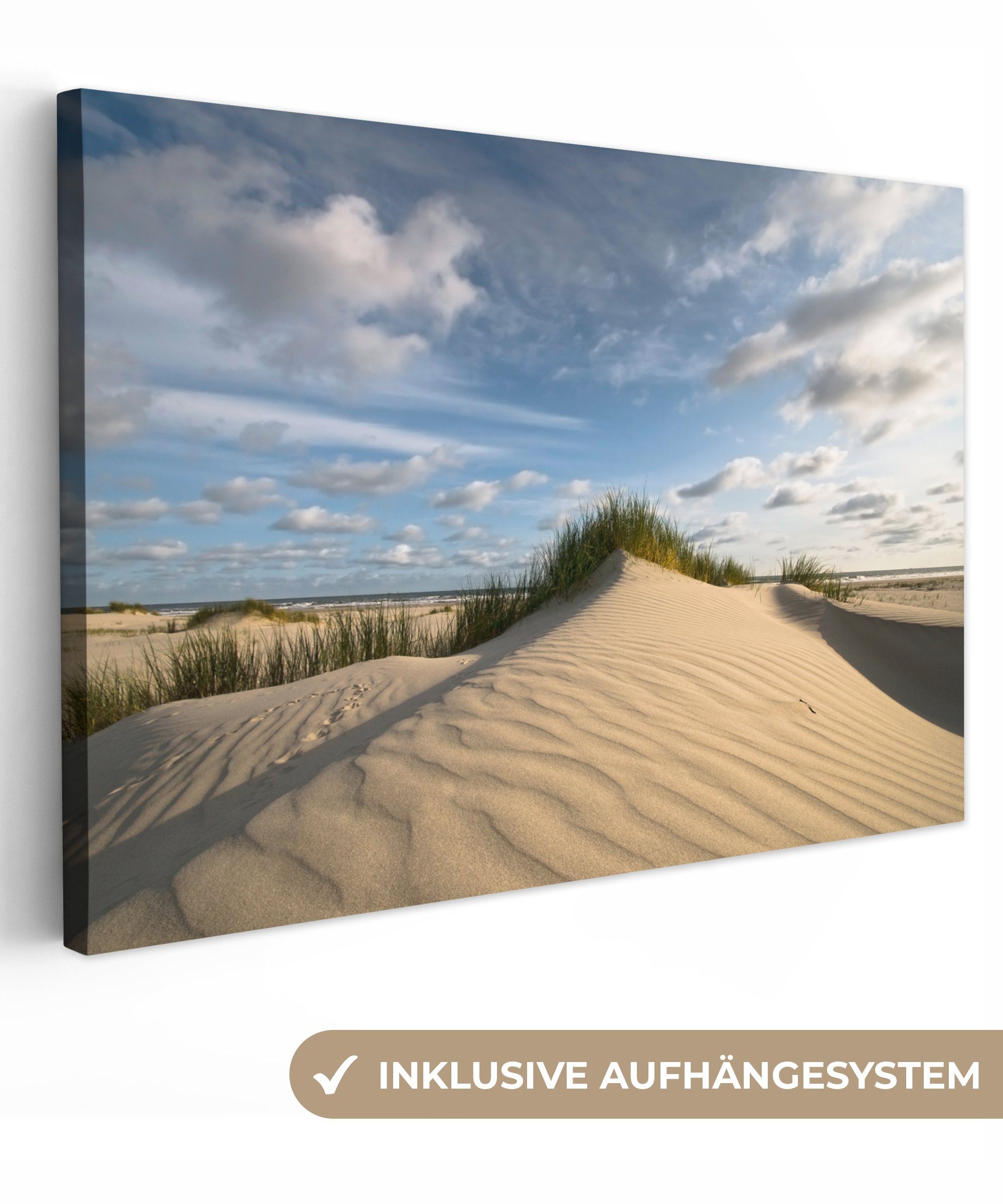 OneMillionCanvasses® Leinwandbild Strand - Sand - Niederlande, (1 St), Wandbild Leinwandbilder, Aufhängefertig, Wanddeko, 30x20 cm