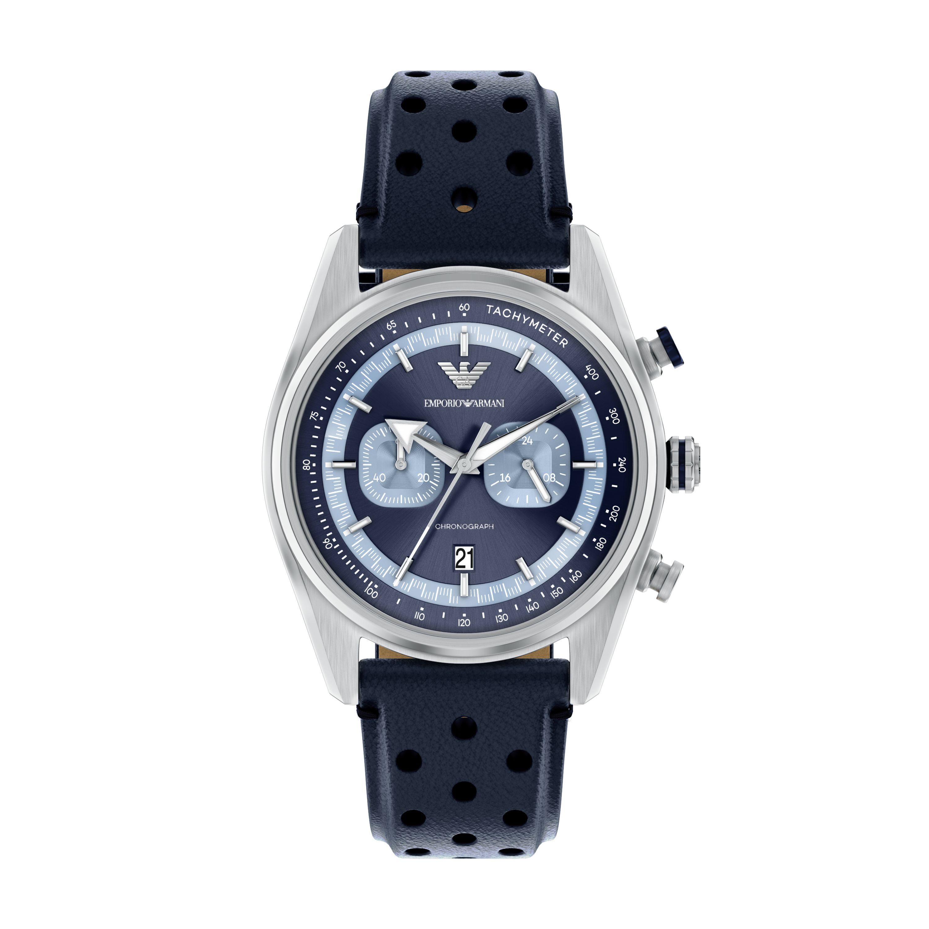 Emporio Armani Chronograph AR11781, Quarzuhr, Armbanduhr, Herrenuhr, Lederarmband, analog, Tag