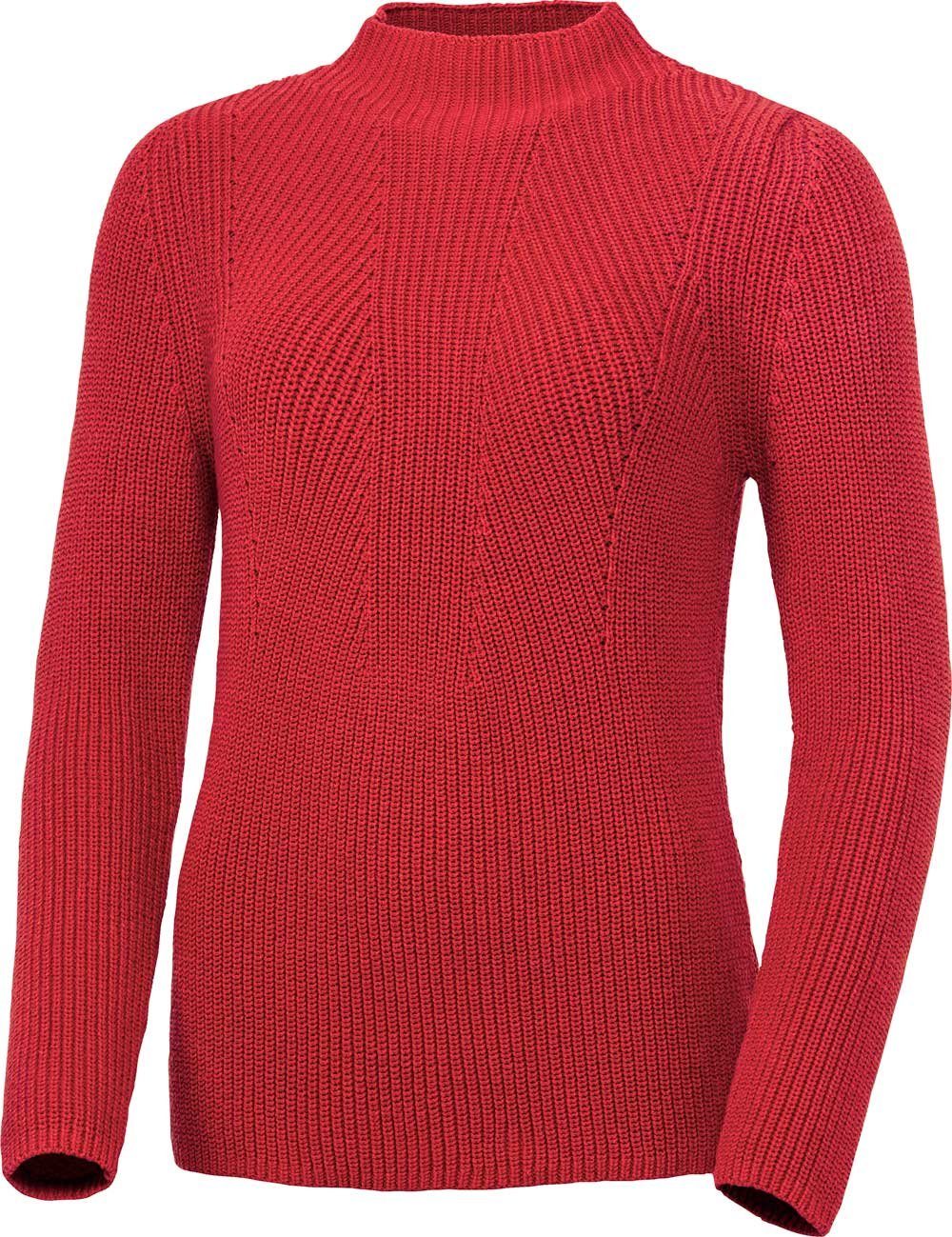 Emilia Parker Stehkragenpullover mit effektvollem Patentstrick günstig online kaufen