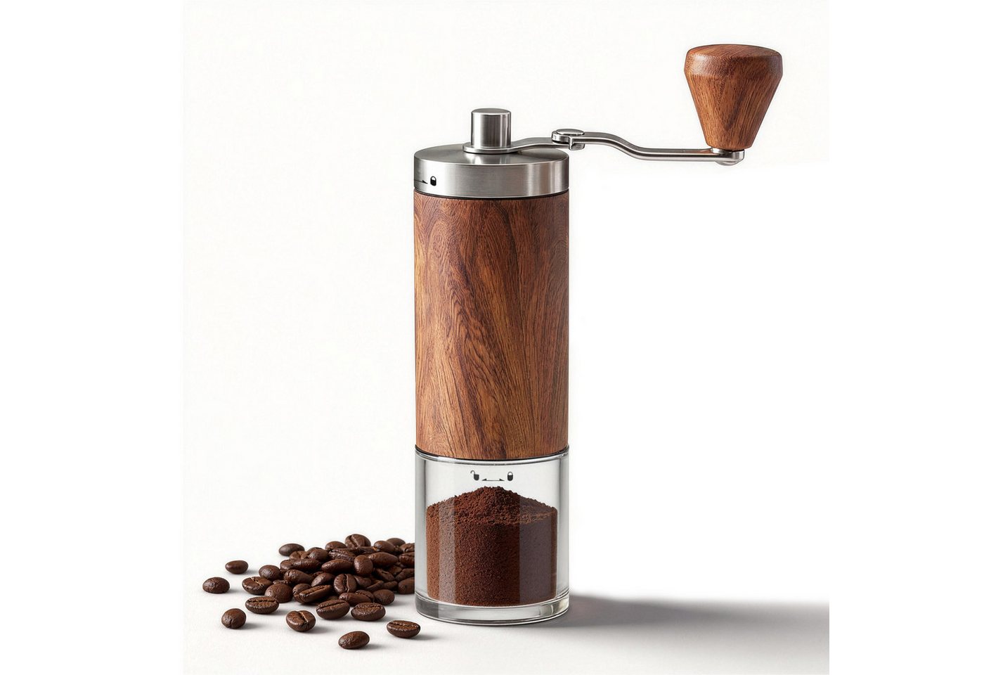 ANYSUN Kaffeemühle manuell für Kaffeebohnen, Handkaffeemühle mit Keramikmahlwerk, 30 g Bohnenbehälter, 30 g Bohnenbehälter, manuelle Kaffeemühle für Zuhause, Reise & Camping