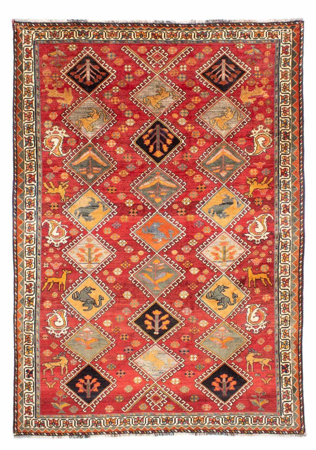 Rosso rechteckig, 205 Wollteppich 10 mm, Höhe: morgenland, x 289 mit Unikat Zertifikat Nomadisch Shiraz cm,