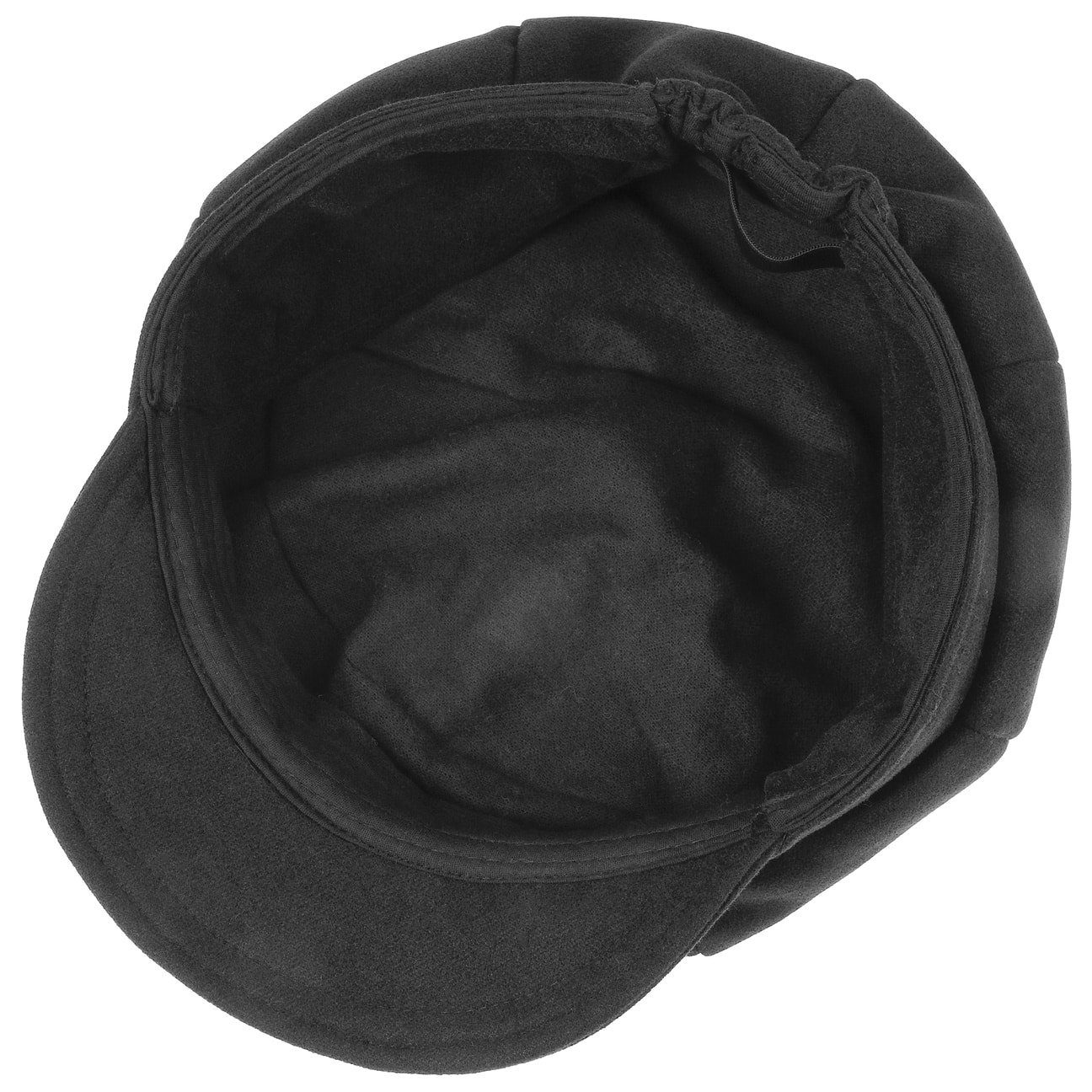 Baker-Boy-Mütze (1-St) Schirm schwarz Ballonmütze Lipodo mit
