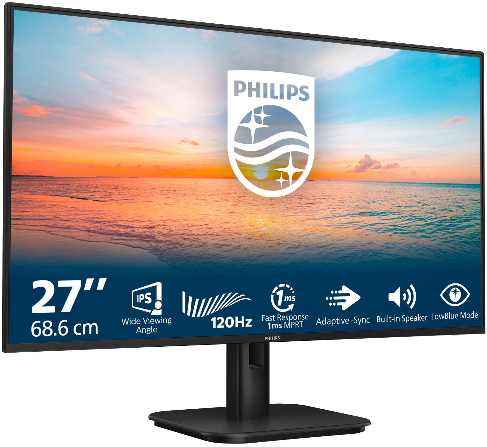 Philips 27E1N1200A LED-Monitor (69 cm/27 ", 1920 x 1080 px, Full HD, 4 ms Reaktionszeit, 120 Hz, IPS-LCD)