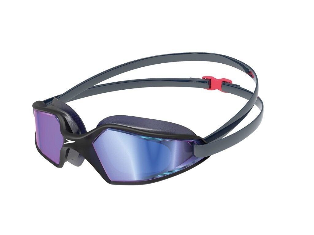 Speedo Schwimmbrille Speedo Hydropulse mirror Navy/Oxid Grey/Blue, (1-St), Spiegelgläser für eine freie Sich