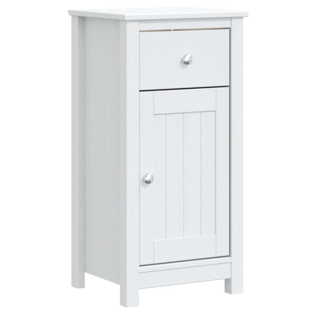 Badezimmer-Set Badschrank BERG Weiß 40x34x80 cm Massivholz Kiefer