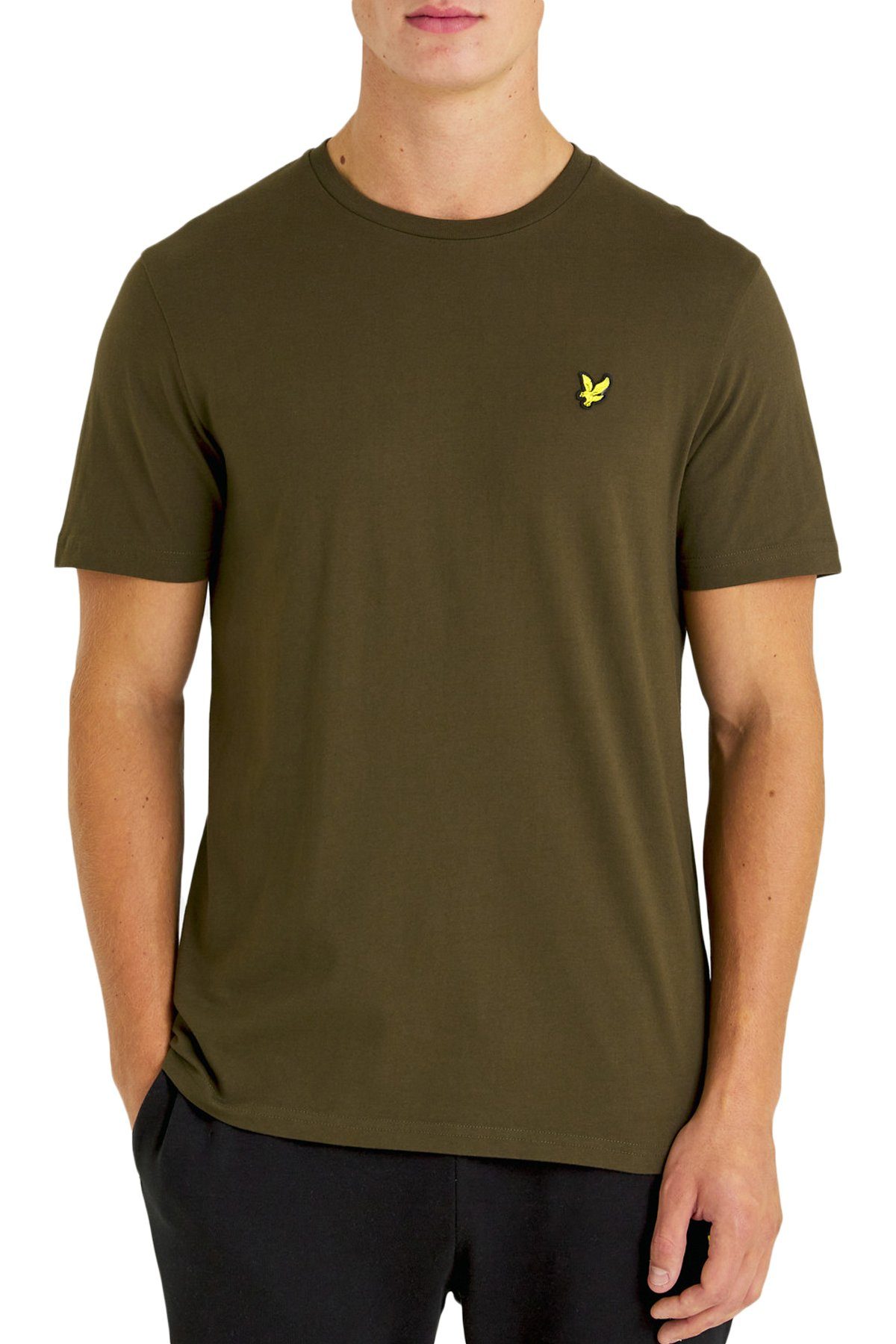 Lyle & Scott T-Shirt Aus 100% Baumwolle Gerader Schnitt Olivgrün
