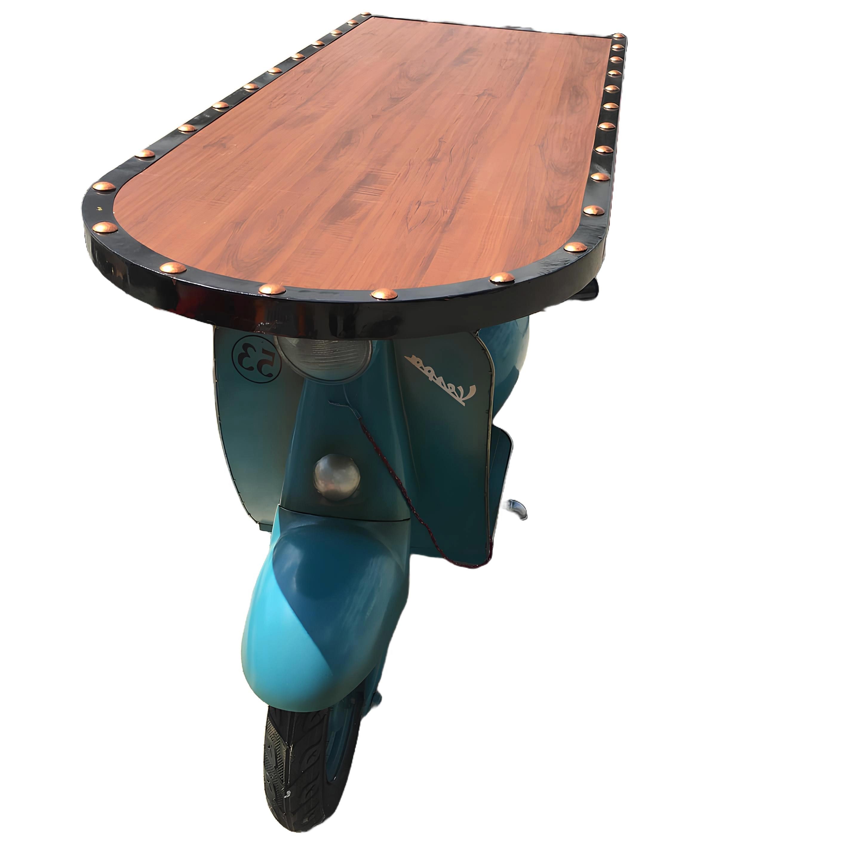 Xlmoebel Bartisch Vintage Bartisch aus Holz mit Rollen und rustikalem Design (1-St., Bar Tisch), Hergestellt in Europa