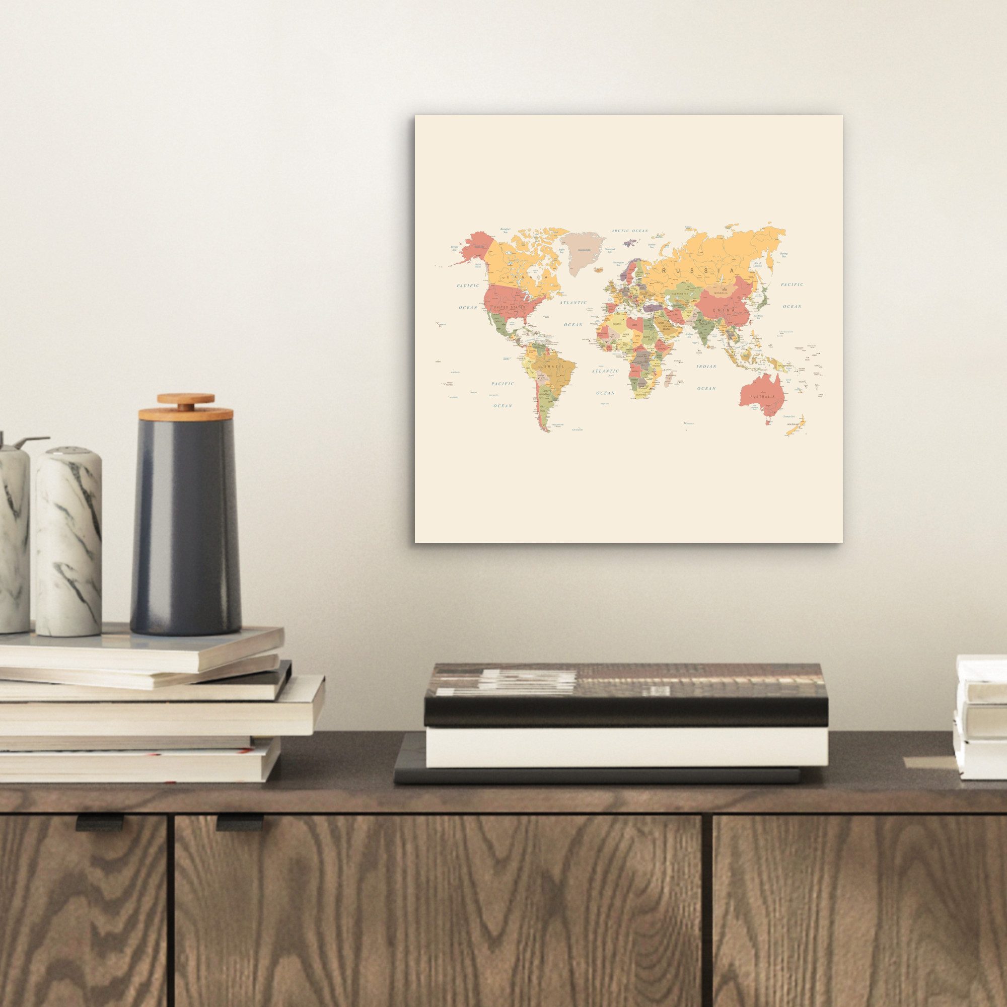 MuchoWow Metallbild Weltkarte - Realistisch - günstig online kaufen