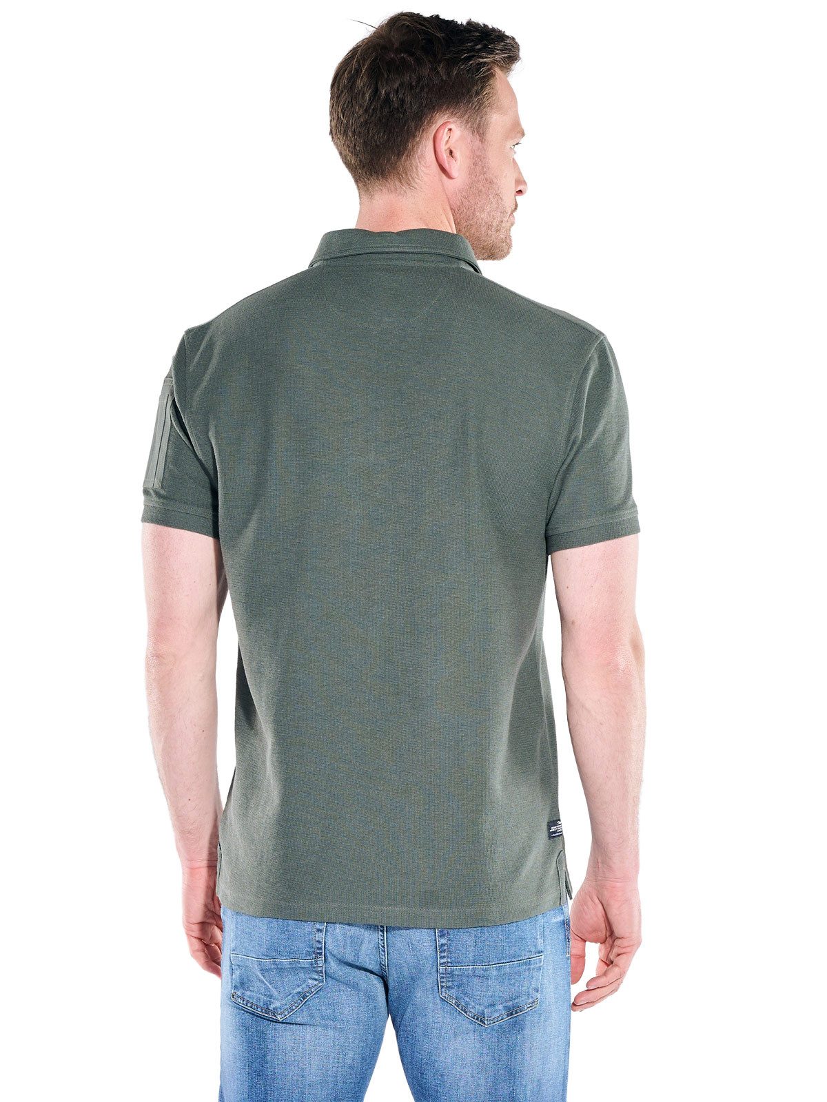 Engbers Poloshirt Herren Poloshirt mit Reißverschluss, Dunkelgruen
