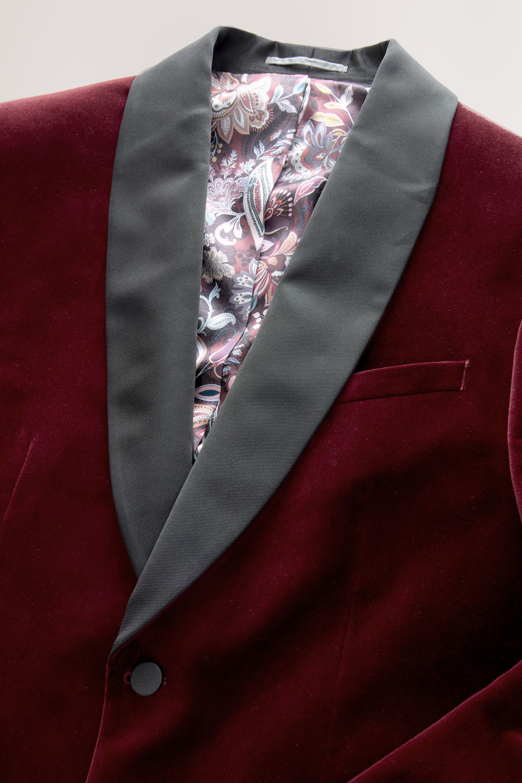 Next Jackenblazer Slim Fit Signature Samtsakko mit Schalkragen (1-tlg)