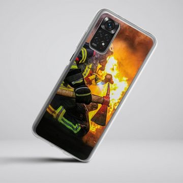 DeinDesign Handyhülle Feuerwehr Feuer Lebensretter Volunteer Firefighter, Xiaomi Redmi Note 11 4G Silikon Hülle Bumper Case Handy Schutzhülle