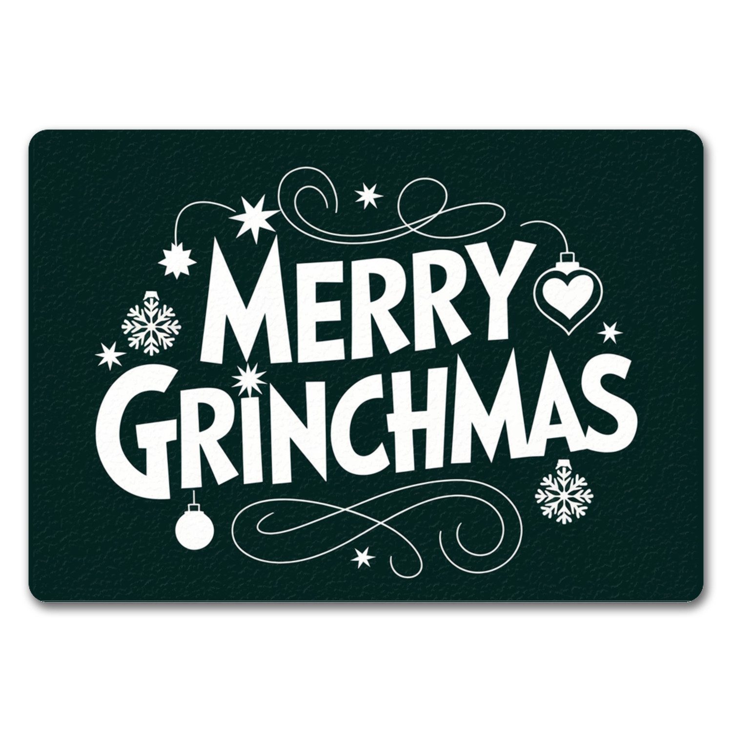 Fußmatte Merry Grinchmas Weihnachtsmuffel Fußmatte in 35x50 cm ohne Rand