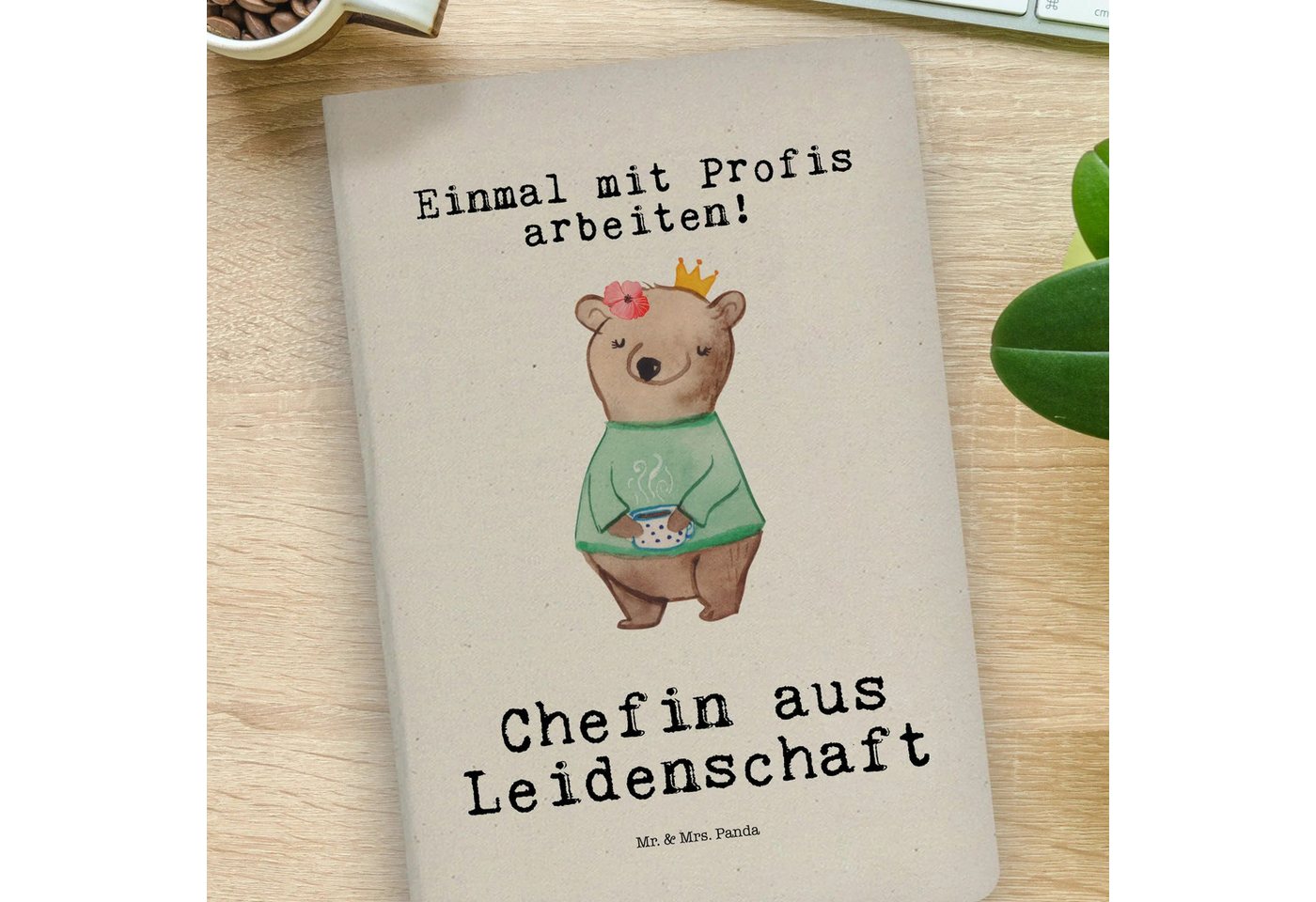 Thumbnail - Mr. & Mrs. Panda Notizbuch Chefin Leidenschaft - Transparent - Geschenk, Wellness, Mitarbeiter, Mr. & Mrs. Panda, Premiu...