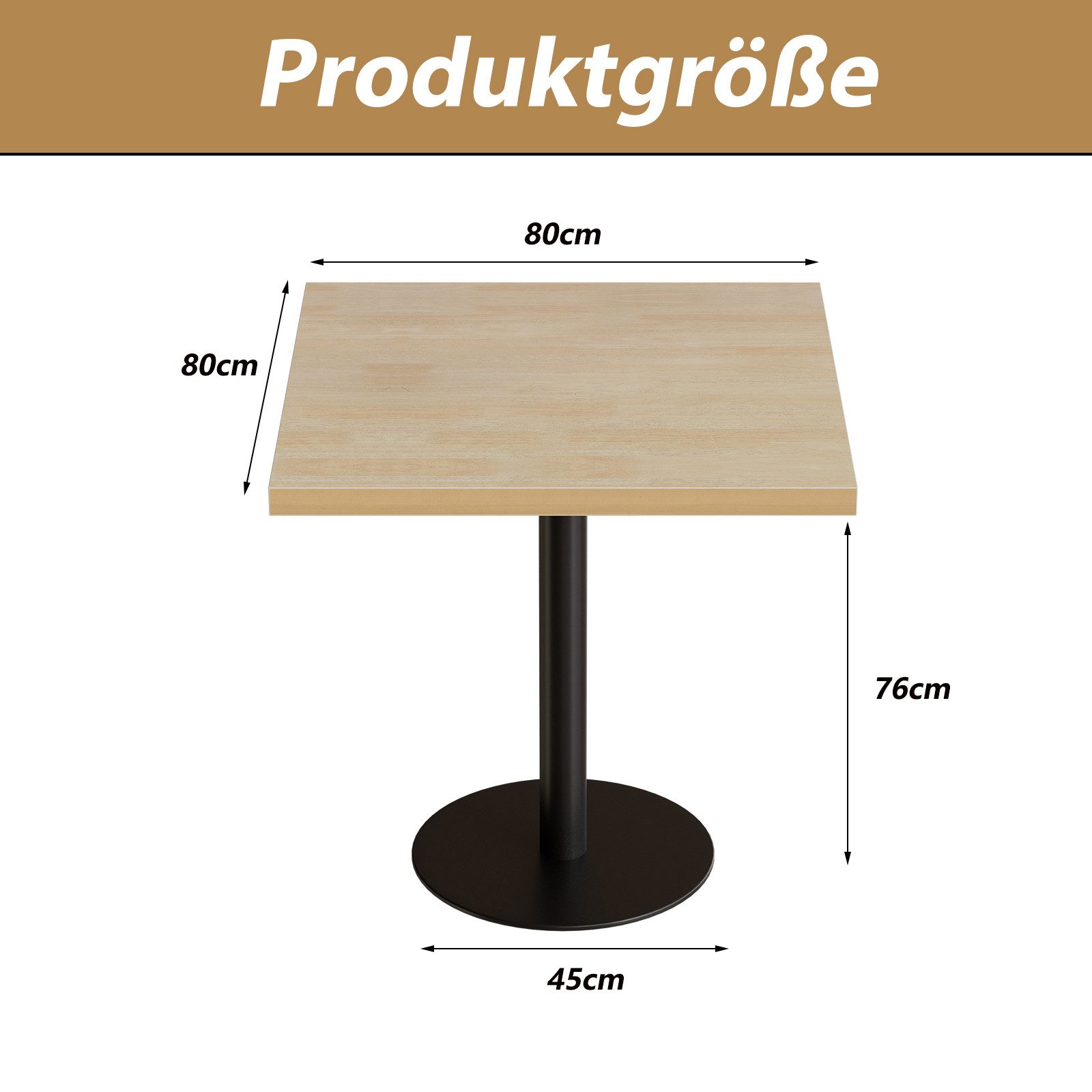 TWSOUL Esstisch Runder Esstisch 80 cm, Moderner Küchentisch aus Holz, mit s günstig online kaufen