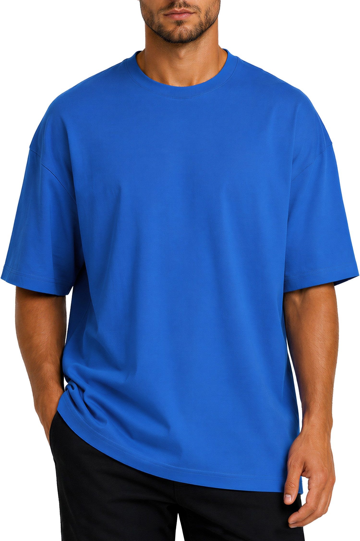 Reichstadt Oversize-Shirt Herren Relaxed Fit Kurzarmshirt 24RS058 Weiches Baumwolljersey mit tief sitzender Schulternaht