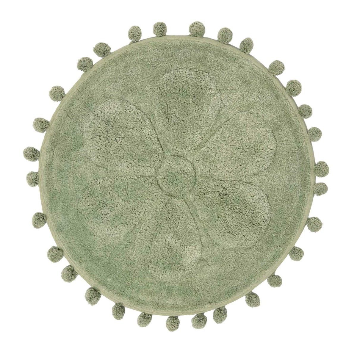 Homescapes Badematte Runde Badematte Blume, 60 cm – Badvorleger salbeigrün günstig online kaufen