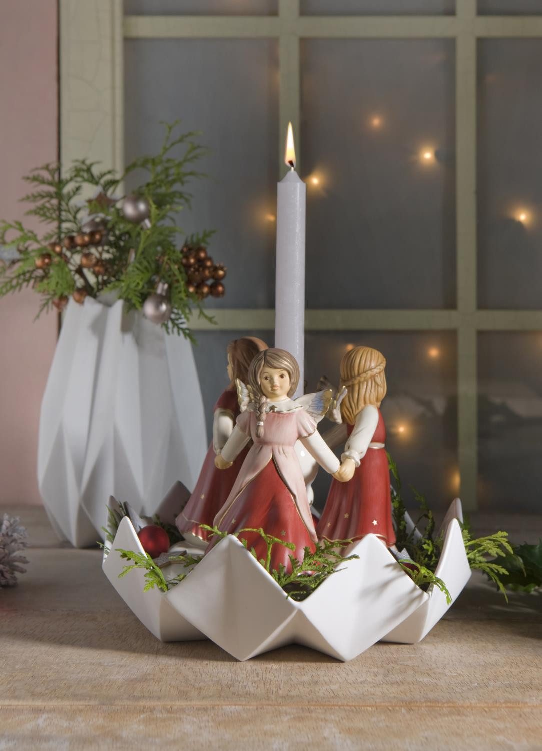 Goebel Dekovase Kaiser Porzellan, Höhe: 27cm, Farbe: Weiß, Motiv: Polygono Star