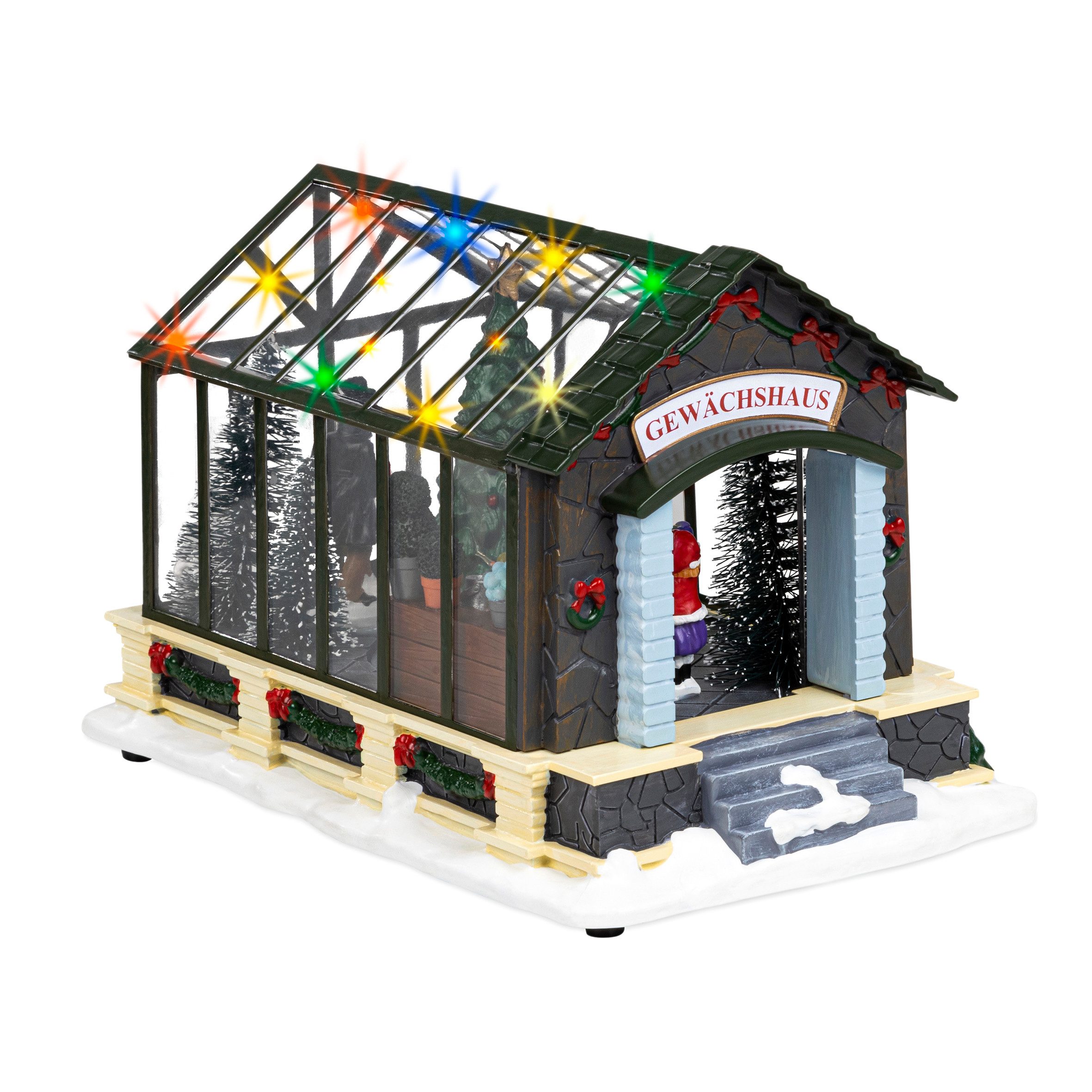 Spetebo Weihnachtsdorf LED Gewächshaus Tischdeko bunt günstig online kaufen