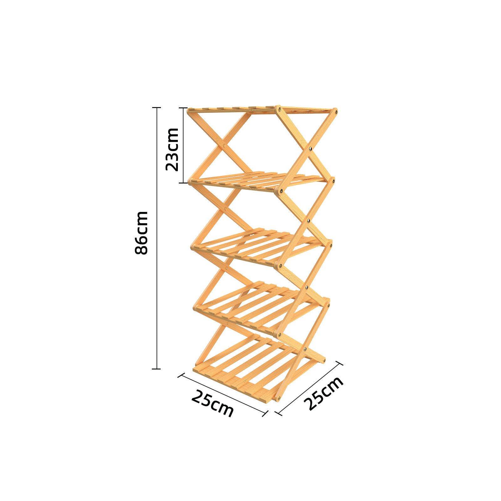 JEOBEST Schuhregal Faltbares Schuhregal aus Bambus Organizer Platzsparend, günstig online kaufen
