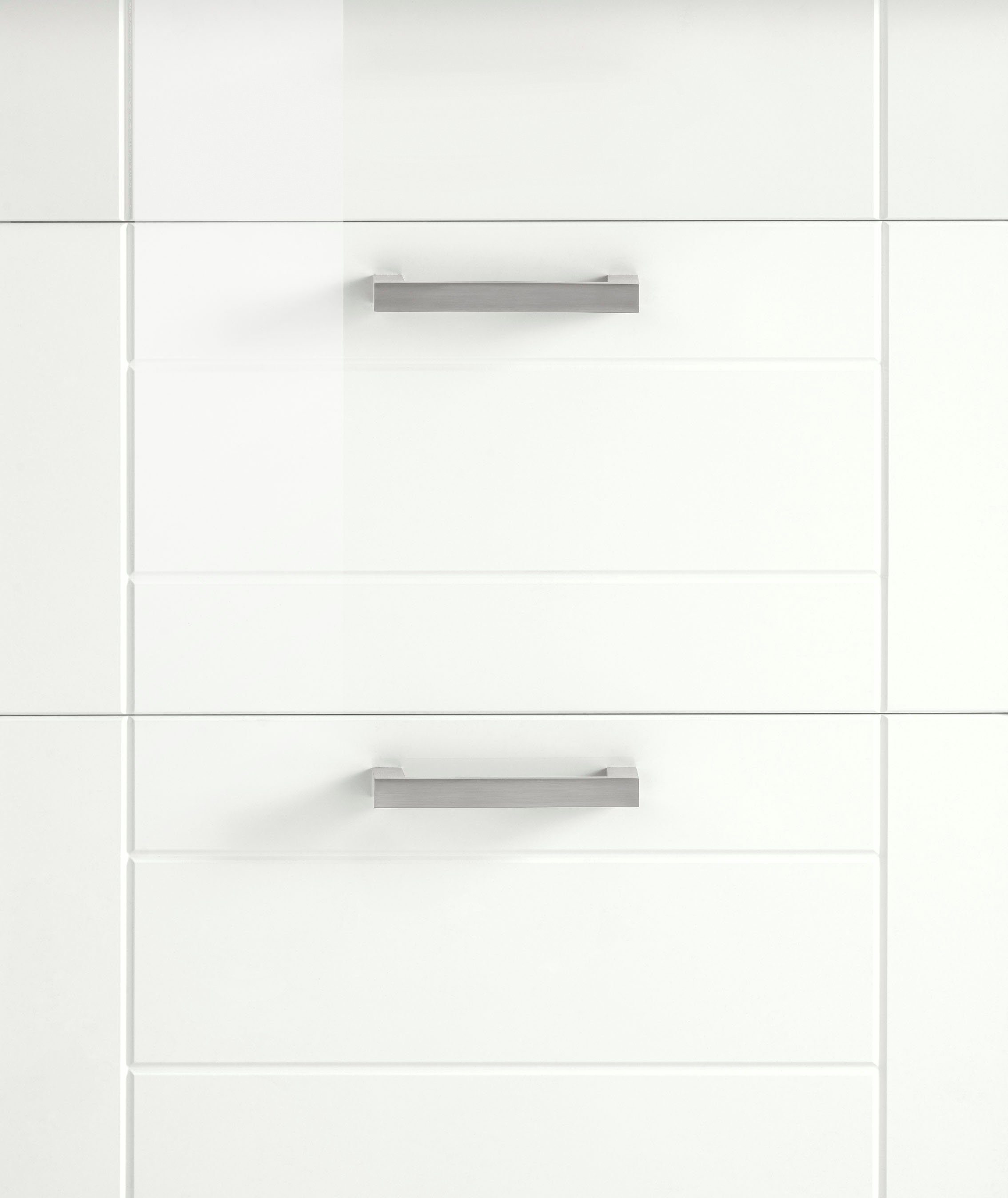 2 Fronten breit, MDF | MÖBEL Tinnum Auszüge, weiß weiß 60 Metallgriffe, HELD cm Kochfeldumbauschrank