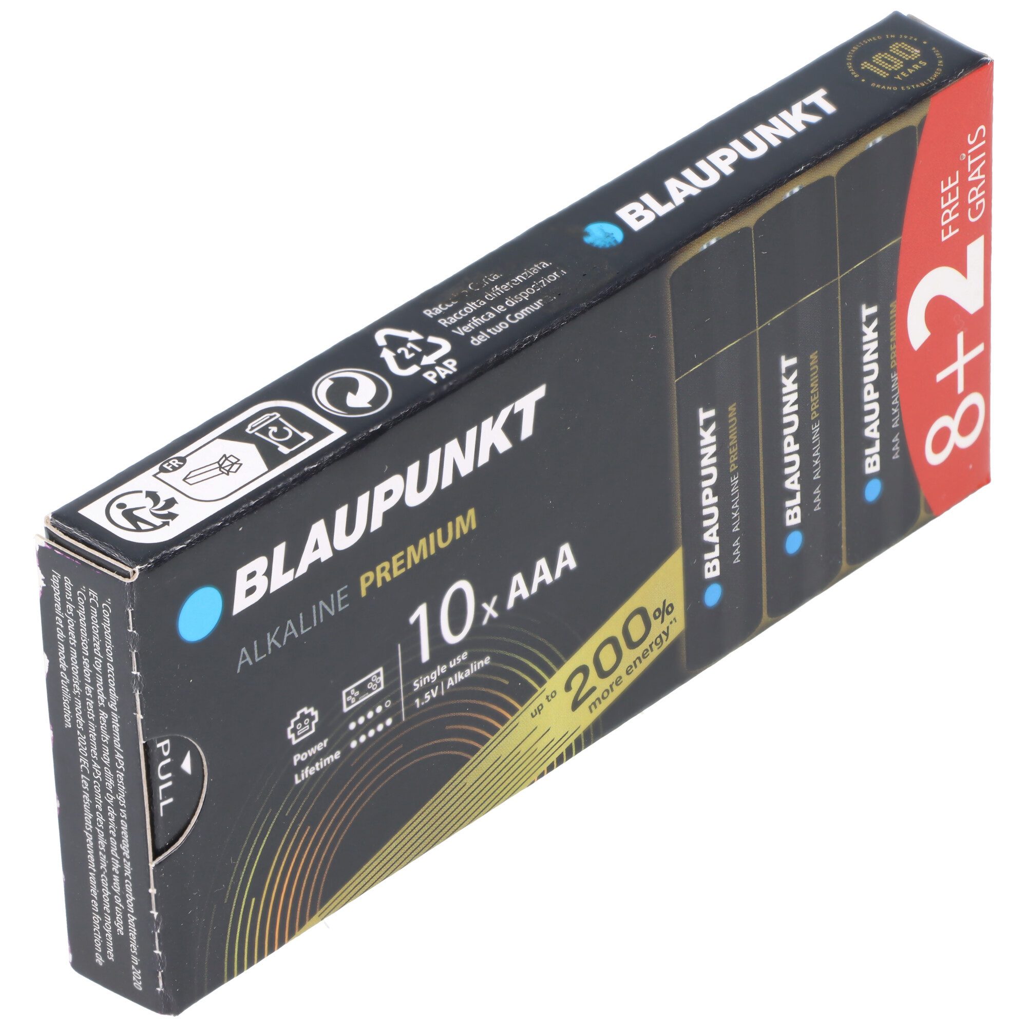 Blaupunkt Blaupunkt Alkaline Premium Batterie 1,5V AAA LR03 10er-Pack Batterie, (1,5 V)