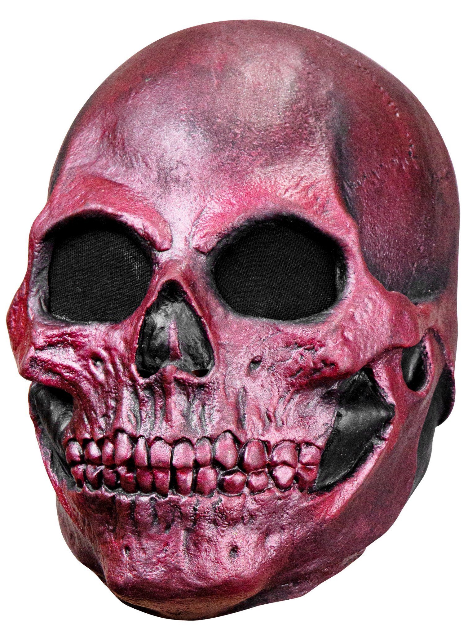 Ghoulish Productions Verkleidungsmaske Red Skull Maske, Dieser Schädel ist vor Scham schon ganz rot, weil er seine Kopfhaut v