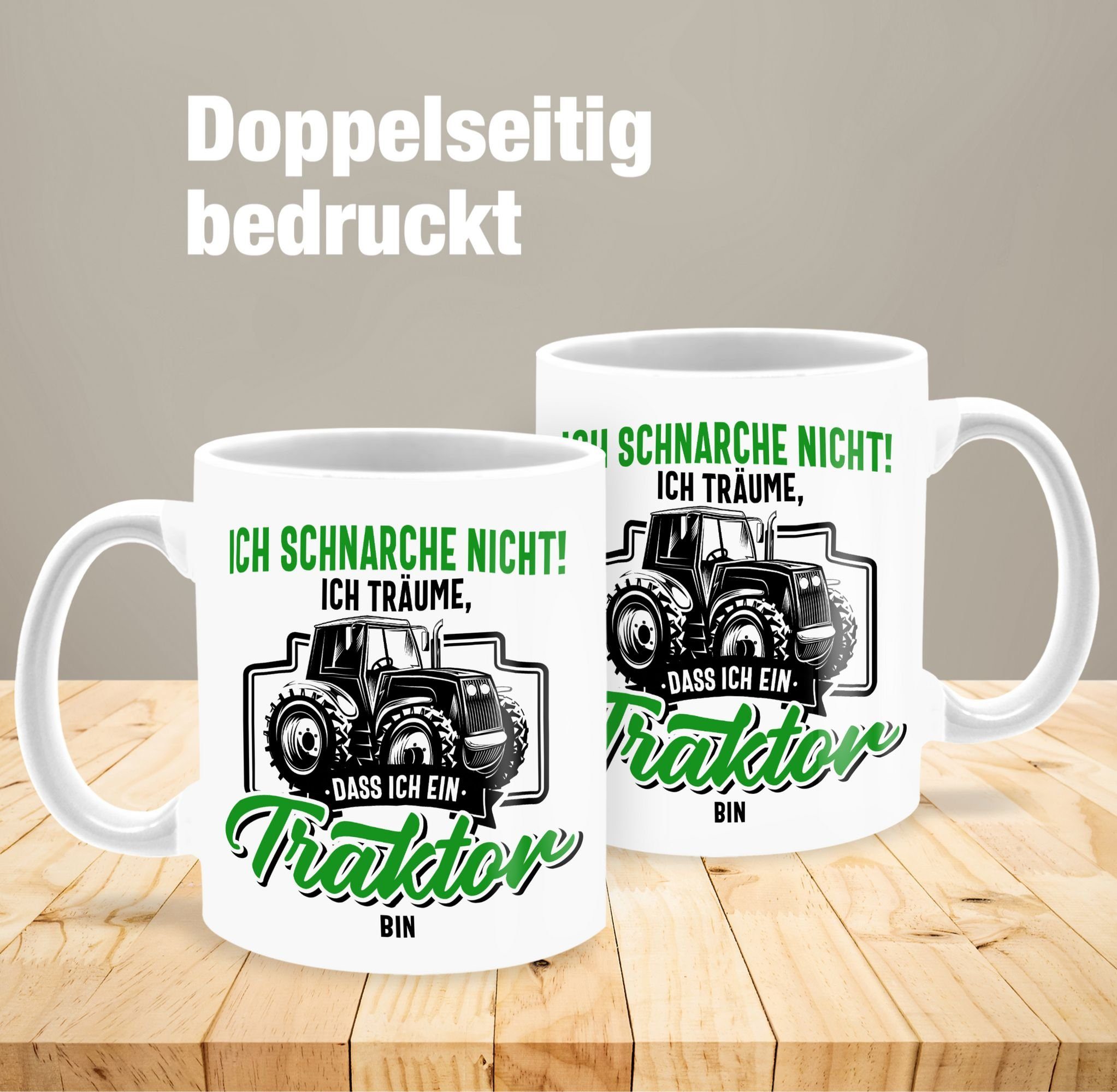 Shirtracer Tasse 1 nicht ich bin Traktor bunt, dass ein Weiß ich Ich Traktor Keramik, schwarz schnarche träume