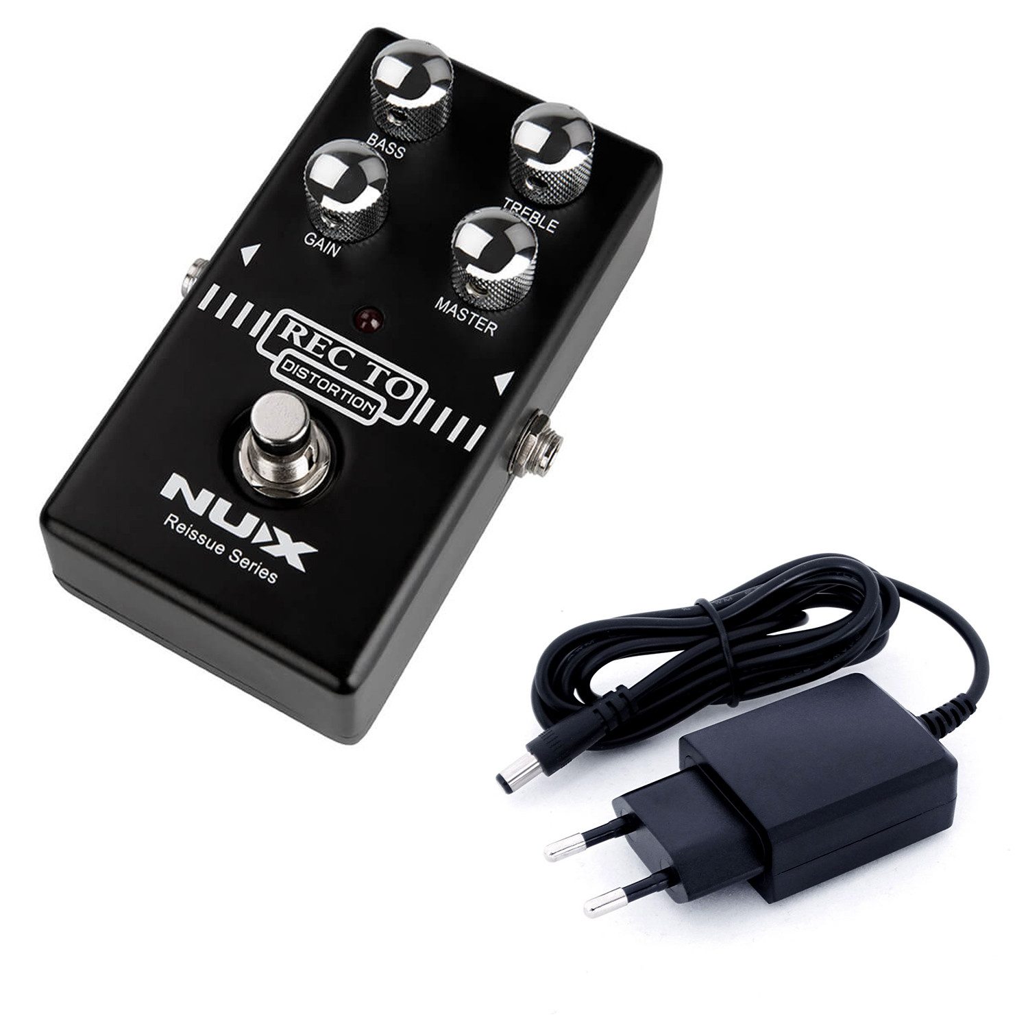 E-Gitarre Nux Effektgerät Recto-Distortion Pedal mit Netzteil 9v