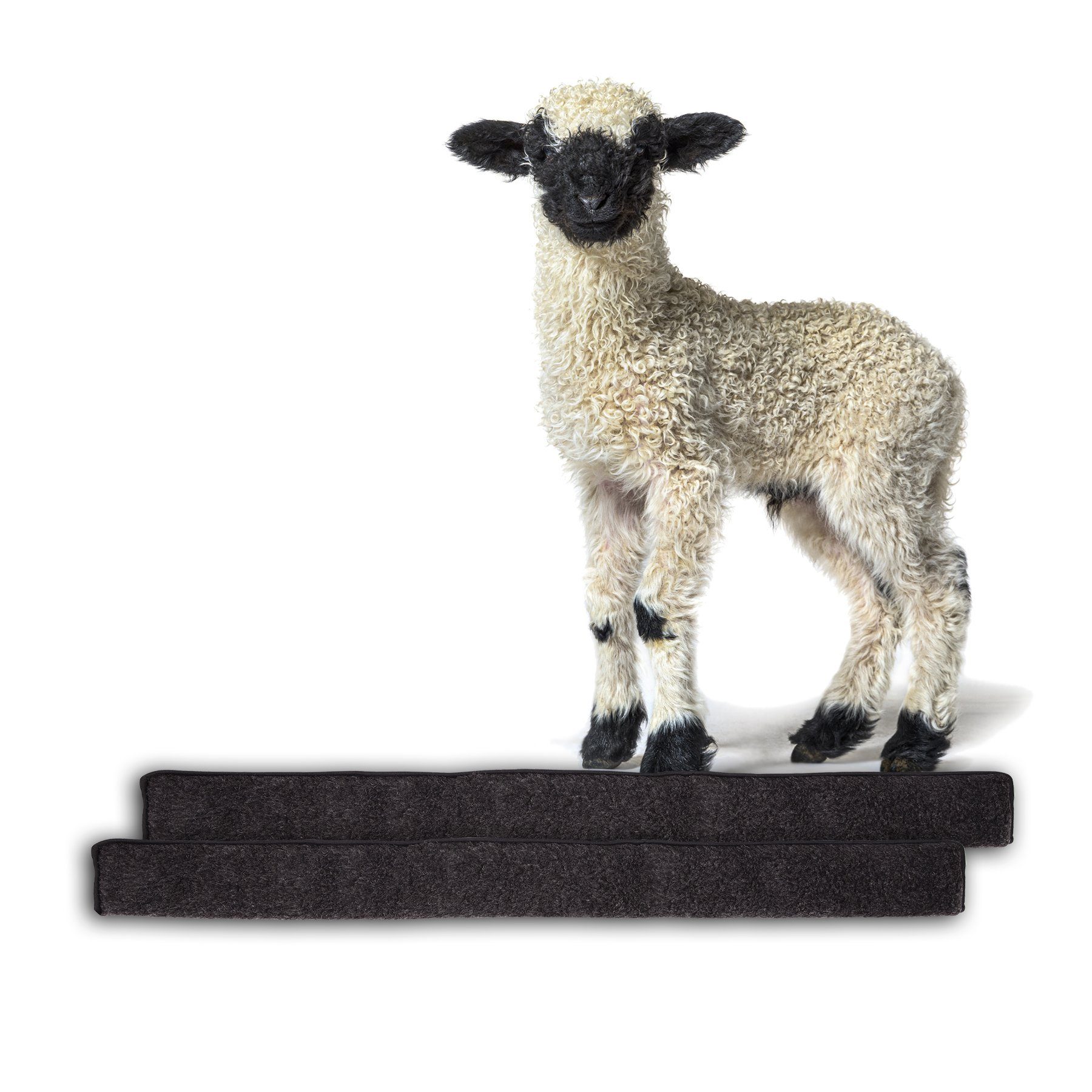 BigDean Zugluftstopper 100cm für Fenster Schurwolle Natur Beige, 2-tlg.