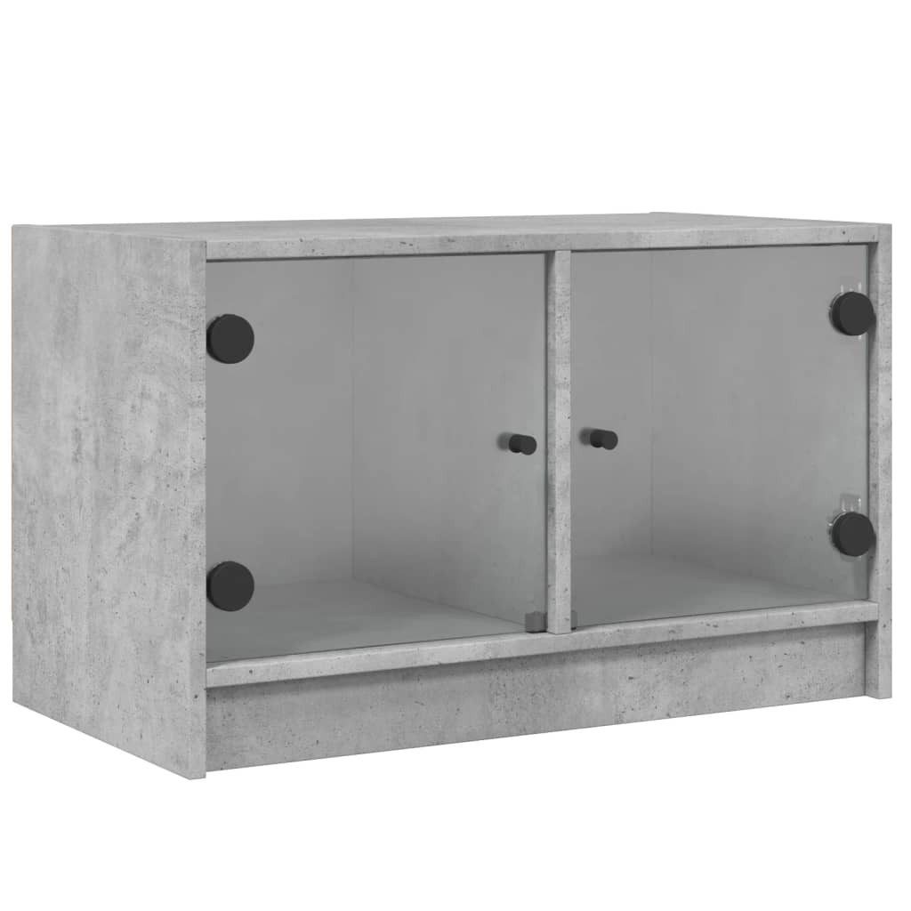 vidaXL TV-Schrank TV-Schrank mit Glastüren Betongrau günstig online kaufen