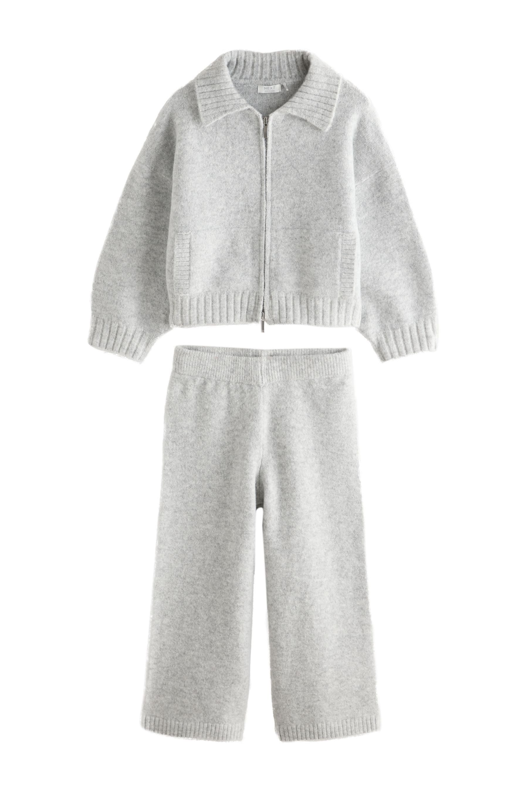 Next Langarmshirt & Hose Gestricktes Kapuzensweatshirt und Hose im Set (2-tlg)