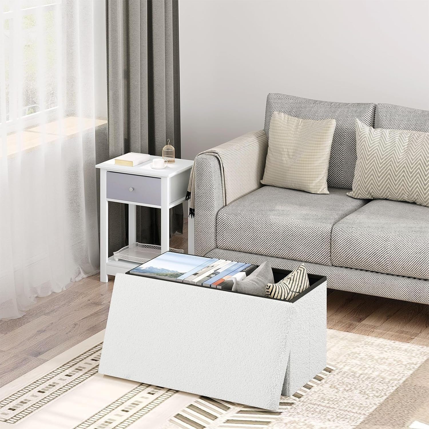 EUGAD Sitzhocker (1 St), Faltbarer mit Stauraum & Deckel, 80 L günstig online kaufen