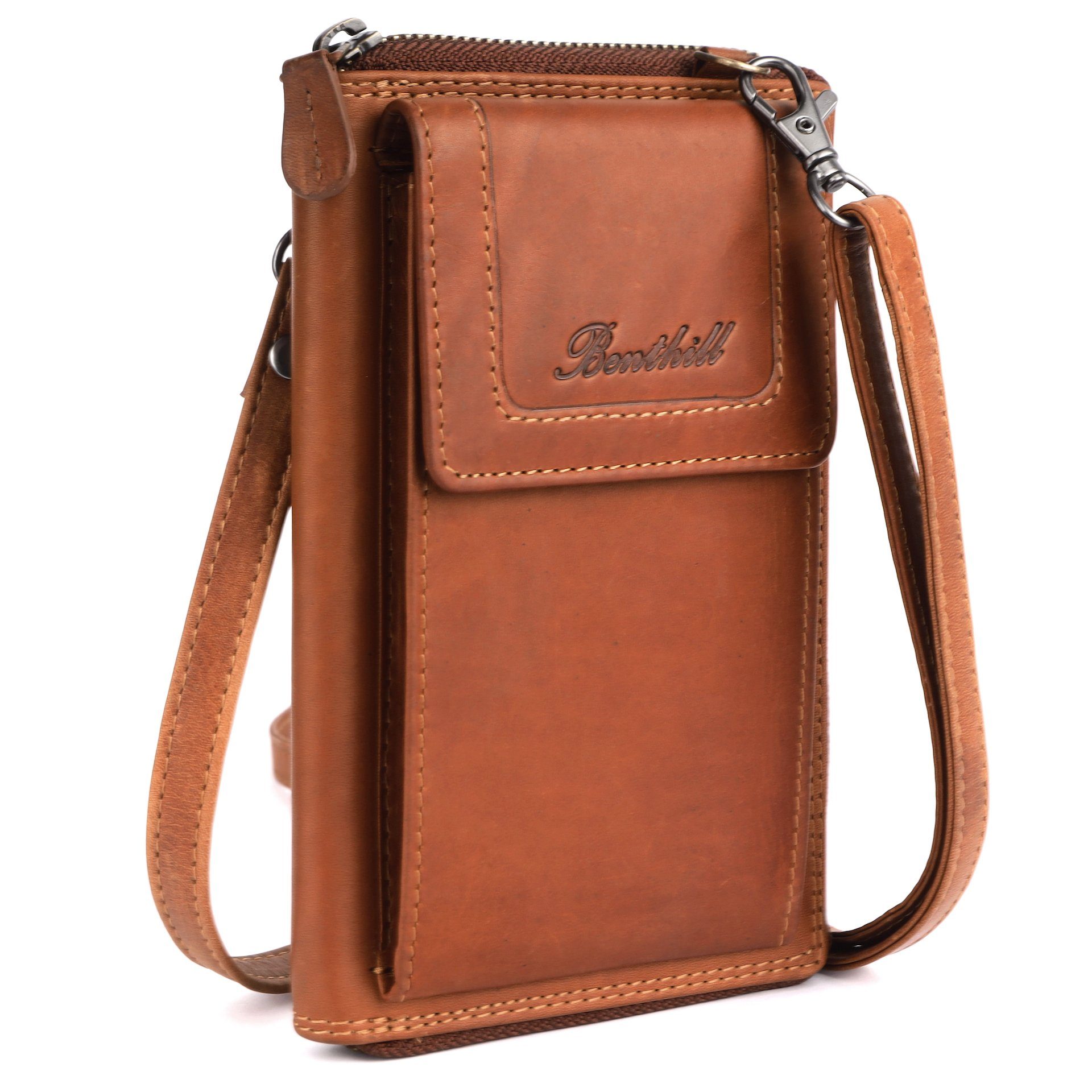 Benthill Geldbörse Damen Handy Umhängetasche Leder RFID Frauen Portemonnaie günstig online kaufen