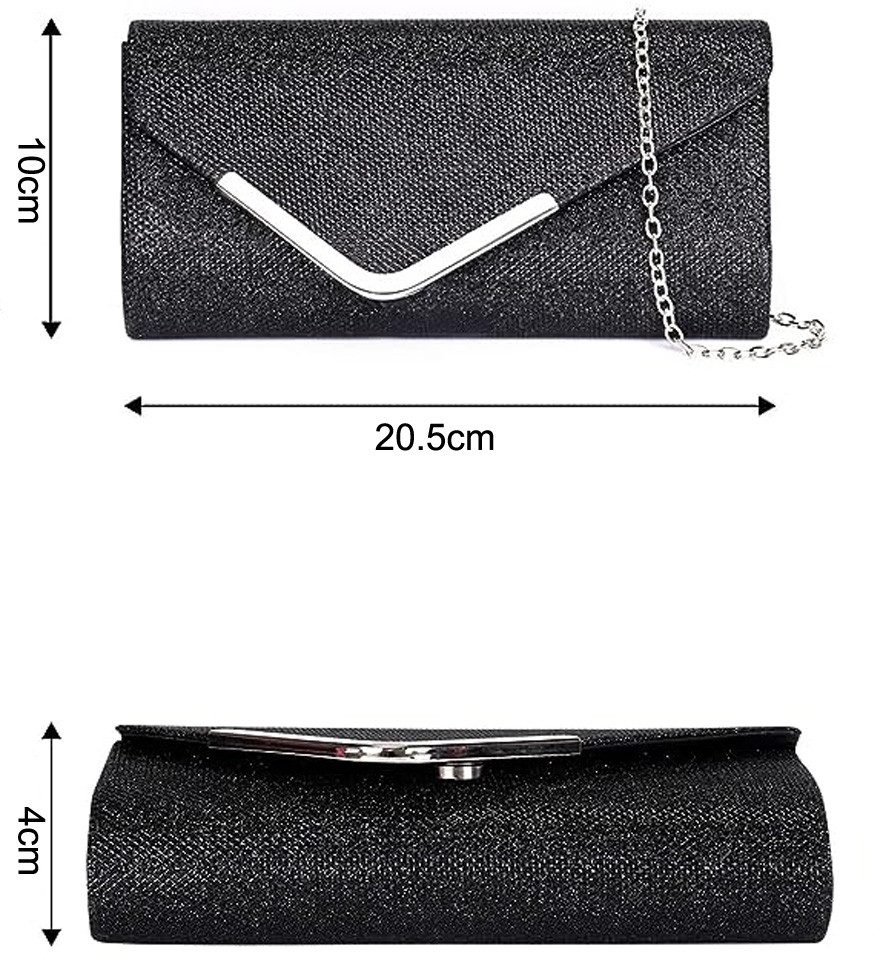 Bextsrack Abendtasche Damen Glitzer Abendtasche Umschlag Clutch Kette Abnehmbar (1-tlg), Einfach und großzügig