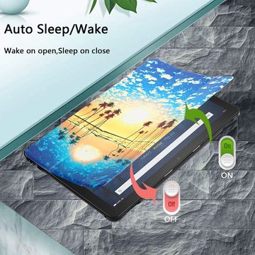 Wigento Tablet-Hülle Für Amazon Kindle Fire HD10 / HD10 Plus 2021 3folt Wake UP Smart Cover Etuis Hülle Case Schutz Motiv 6