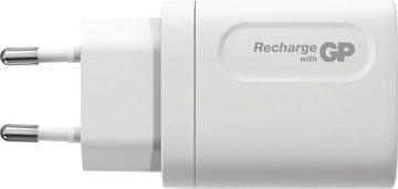 GP Batteries Steckerlader 20W PD 2 USB-Anschlüsse Typ A&C Inkl. int. Stecker USB-Ladegerät (ideal zum Laden von Smartphones, Tablets, Smartwaches, Kopfhörern uvm)