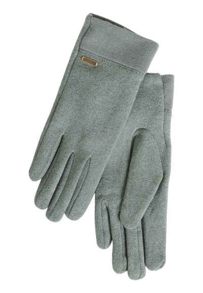 Zero Strickhandschuhe hellgrau-schwarz Allover-Druck Casual-Look Accessoires Handschuhe Strickhandschuhe 