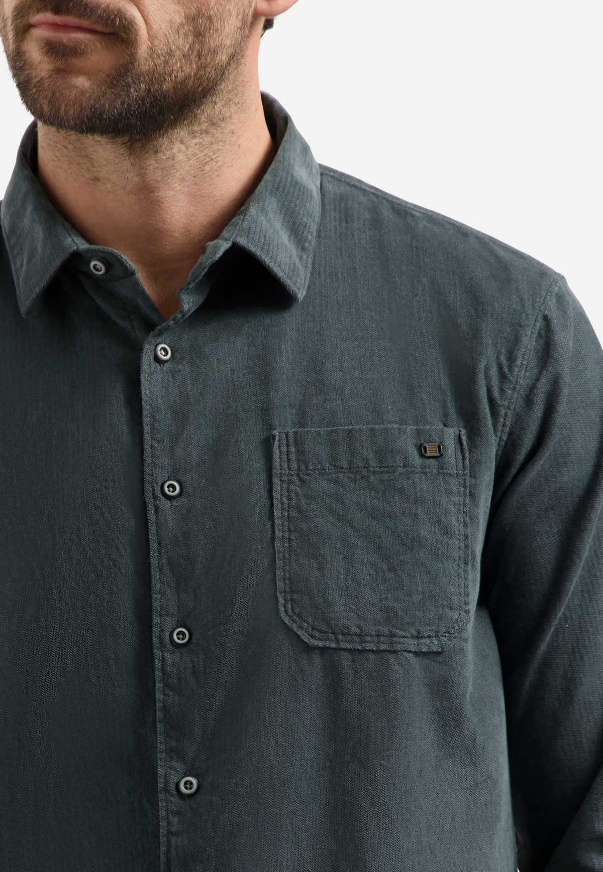 NO EXCESS Langarmhemd Shirt Herringbone Fine Corduroy