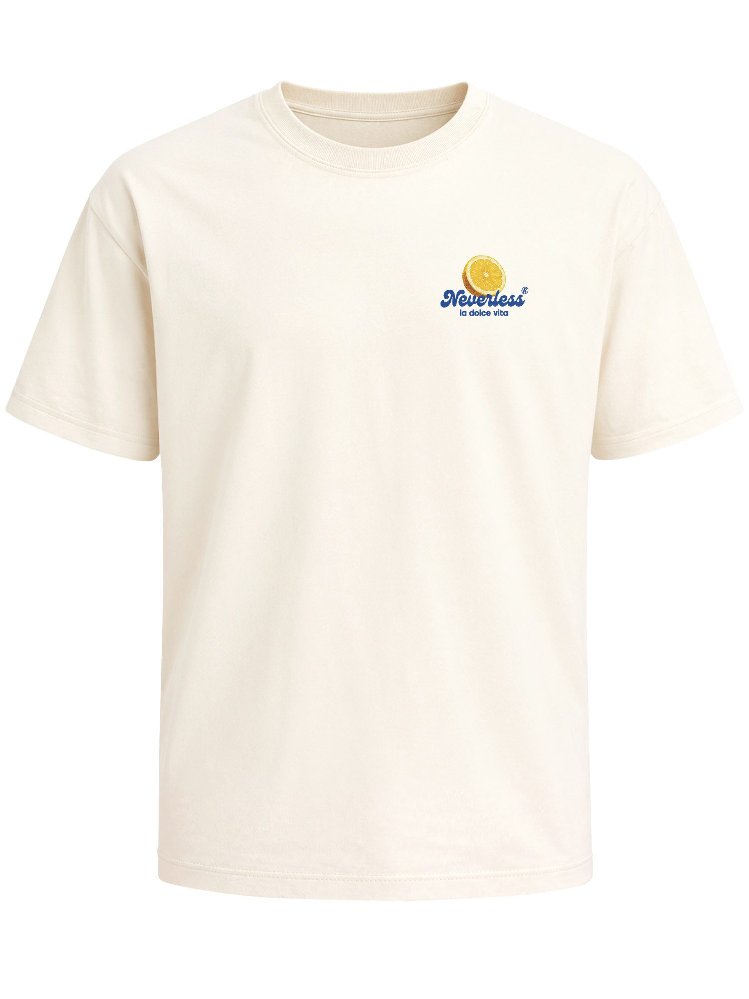 Neverless Oversize-Shirt Herren T-Shirt - Lemon Squeezy - Oversized Relaxed Fit Sommer mit Print