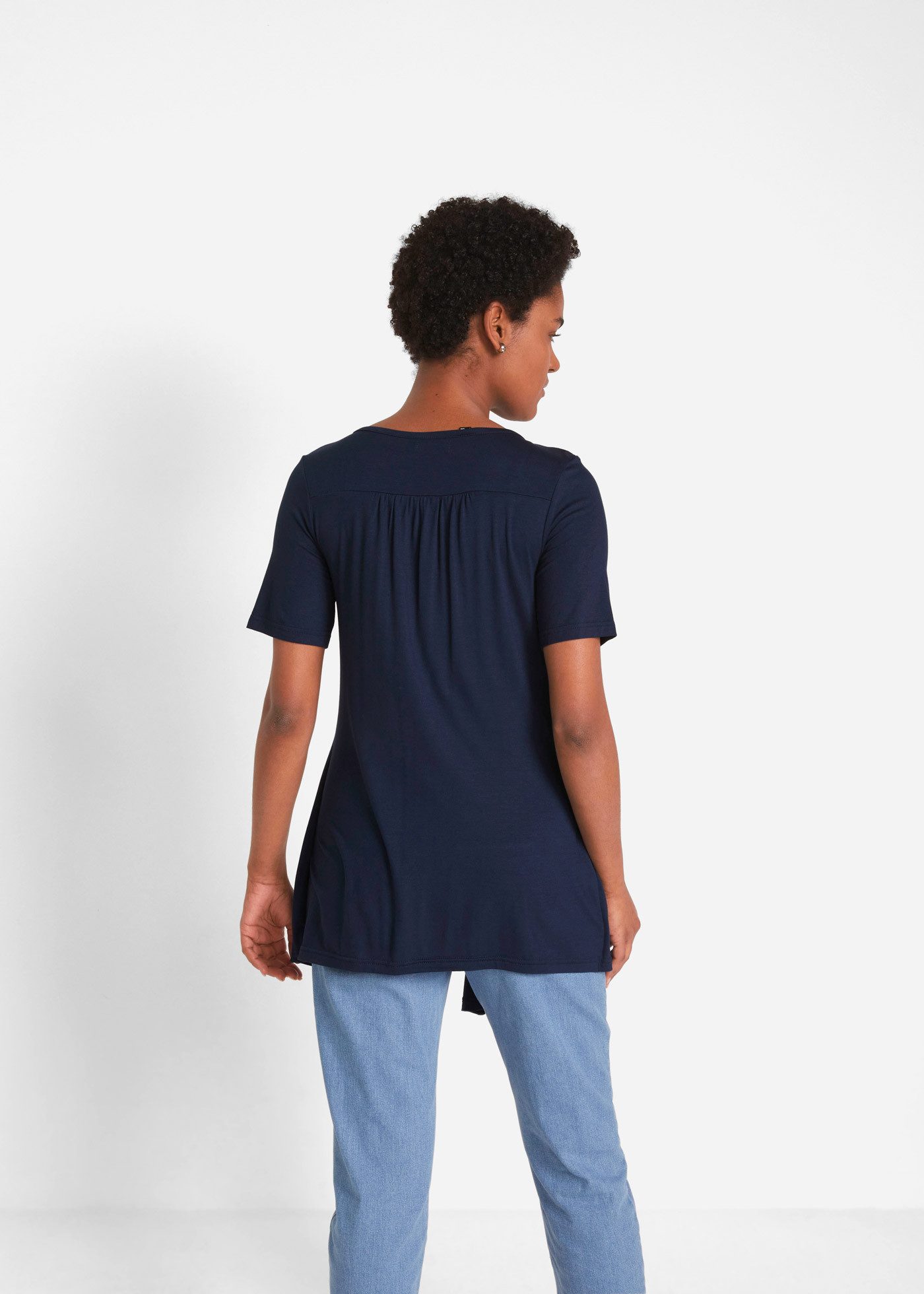 bonprix T-Shirt A-Linie Passform, Halbarm-Design, mit Print, Rundhalsaussch günstig online kaufen