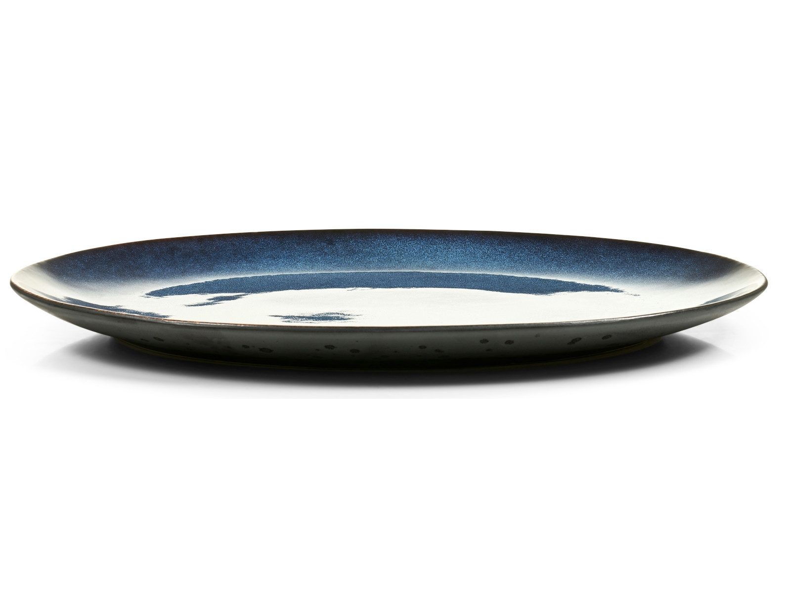 Bitz Servierplatte Servierplatte oval black/dark blue 45 x 34 cm, Steinzeug, (Platten), Platte oval 45x34 cm Schwarz/Dunkelblau