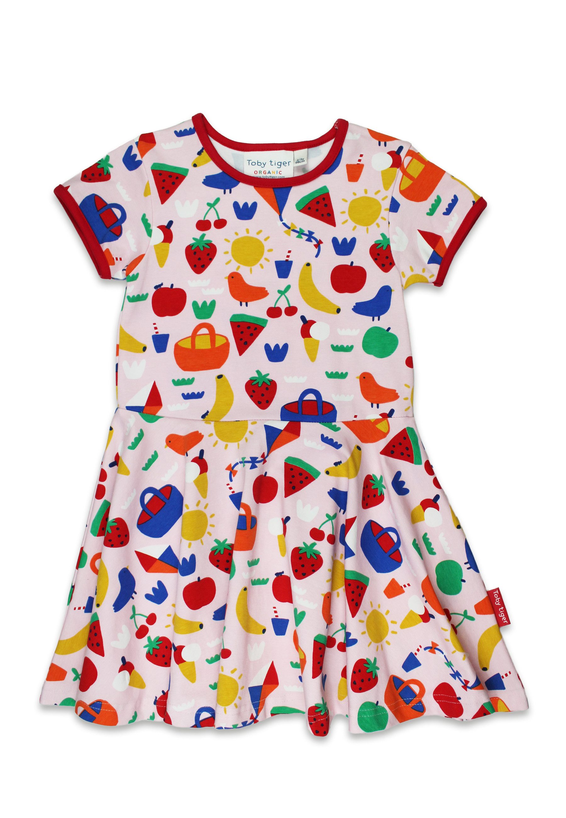 Shirtkleid Jersey Skaterkleid mit Picknick Print