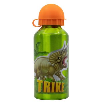 Stor Lunchbox Dinosaurier T-Rex Kinder 2 tlg Set 3 Kammern Brotdose Trinkflasche, (2-tlg)