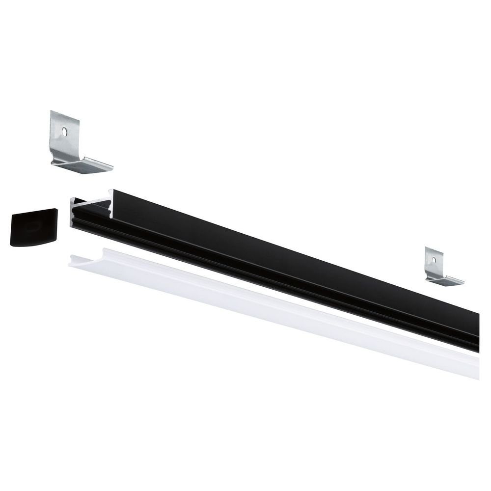 2000mm, Square Profil Weiß-transparent und LED-Stripe-Profil in Paulmann 1-flammig, LED Streifen Schwarz Profilelemente
