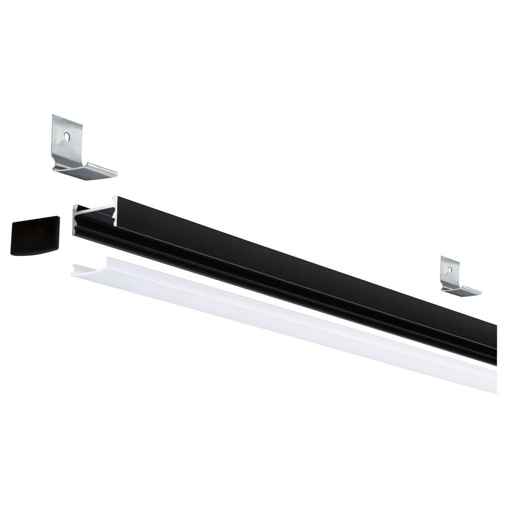 Paulmann LED-Stripe-Profil Profil 1-flammig, LED Schwarz in 2000mm, Square Profilelemente und Streifen Weiß-transparent