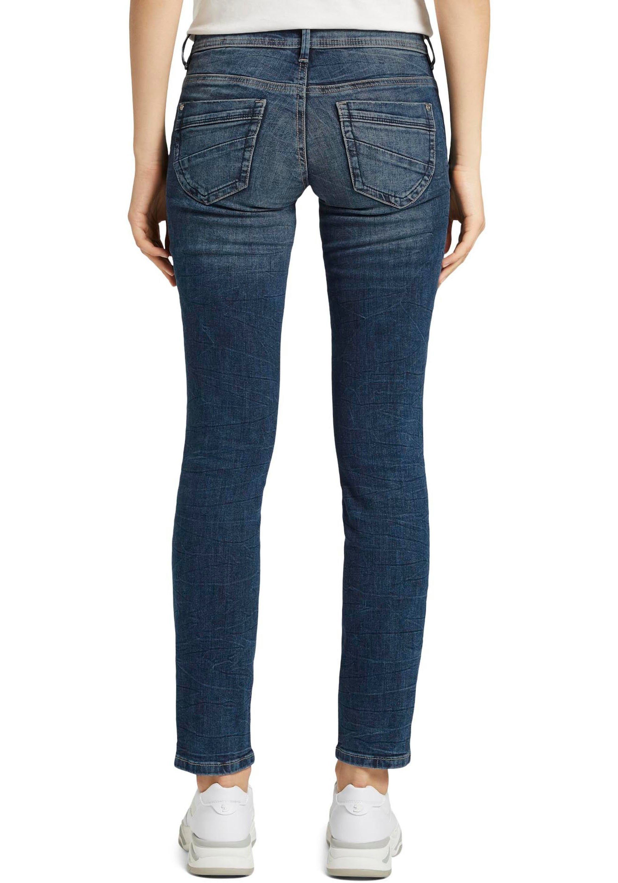 und TOM Knopfleiste Passe TAILOR Alexa Slim-fit-Jeans dekorativ gesteppter mit Slim