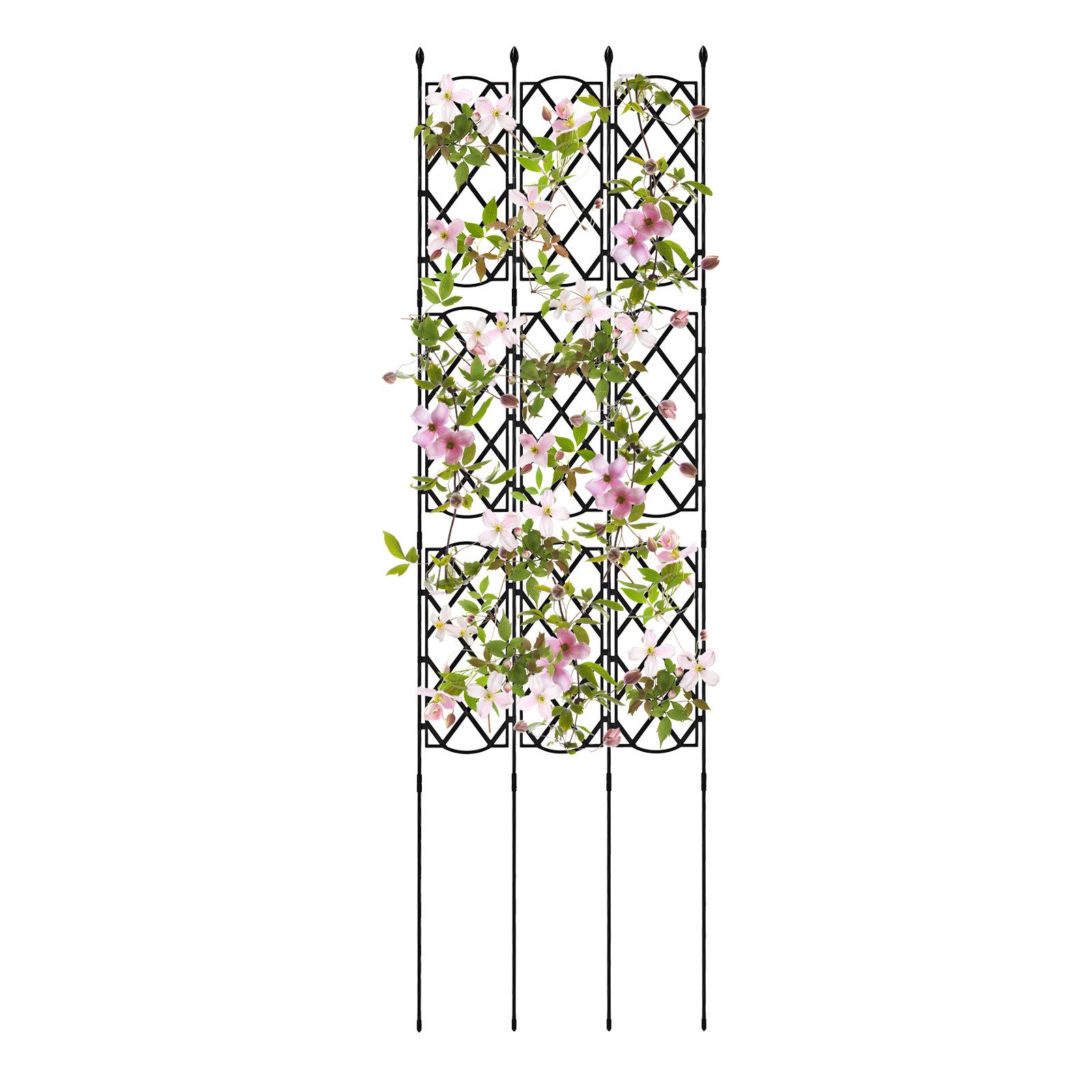 COSTWAY Gartenzaun, verstellbare Größe, Rankspalier für Kletterpflanzen, 164x48cm