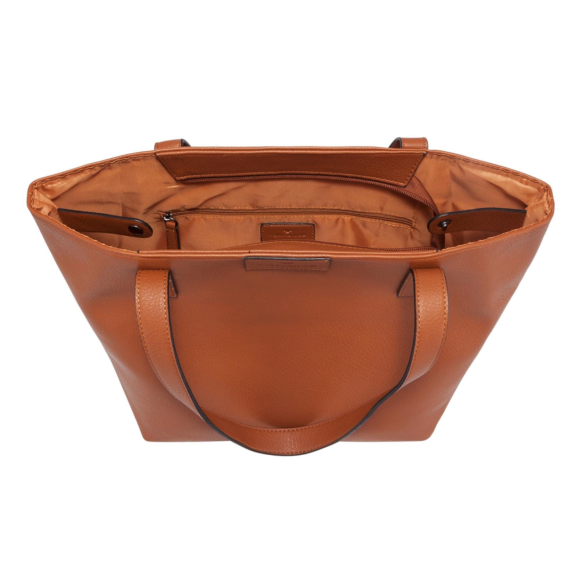 TOM TAILOR Shopper Miri zip, aus griffigem Lederimitat mit praktischen flachen Handgriffen